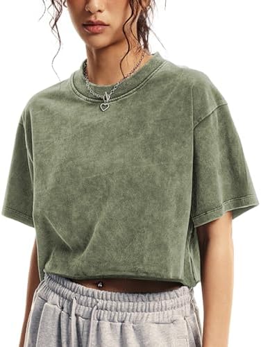 Women's Oversized Vintage T Shirts  Cropped
