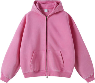 Acid Wash Zip Up Hoodie