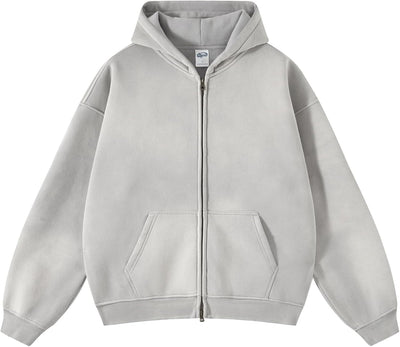 Acid Wash Zip Up Hoodie