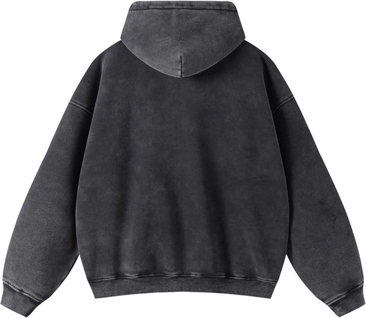 Acid Wash Zip Up Hoodie
