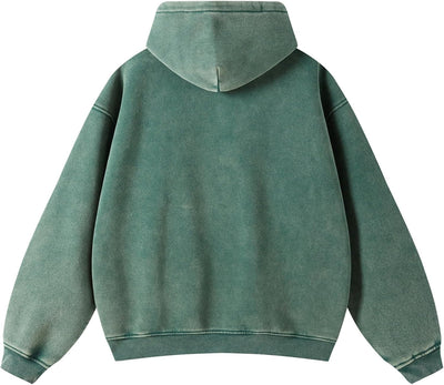 Acid Wash Zip Up Hoodie